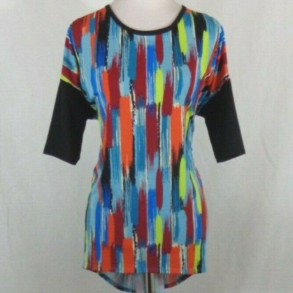LuLaRoe Tops - COLORFUL TRIBAL PRINT TOP HI-LOW SZ SMALL